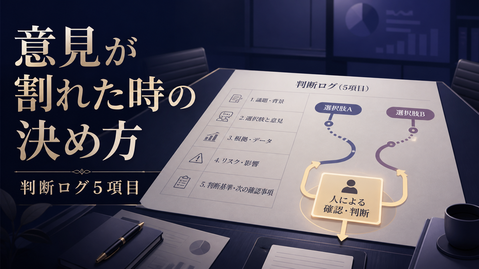 AI導入の意見が割れた時に5項目で判断する記事サムネイル