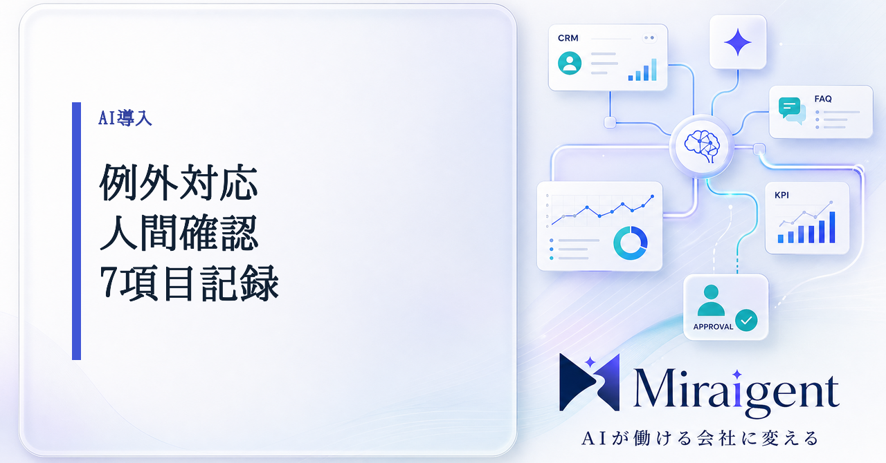 AI導入後の例外ケースを通常・境界・停止に分ける図