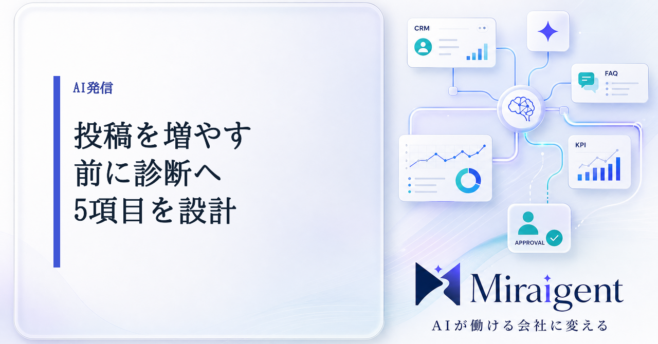 AI発信を無料診断へつなぐ5項目の記事サムネイル