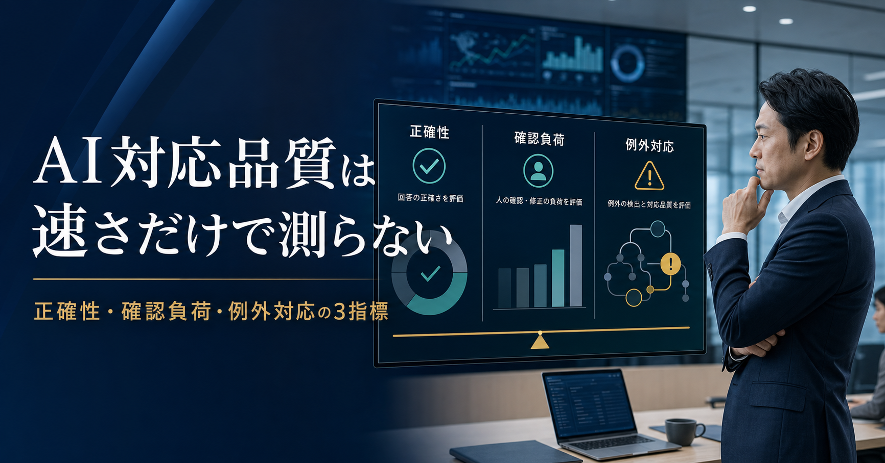 正確性、確認負荷、例外対応でAI対応品質を測る記事サムネイル