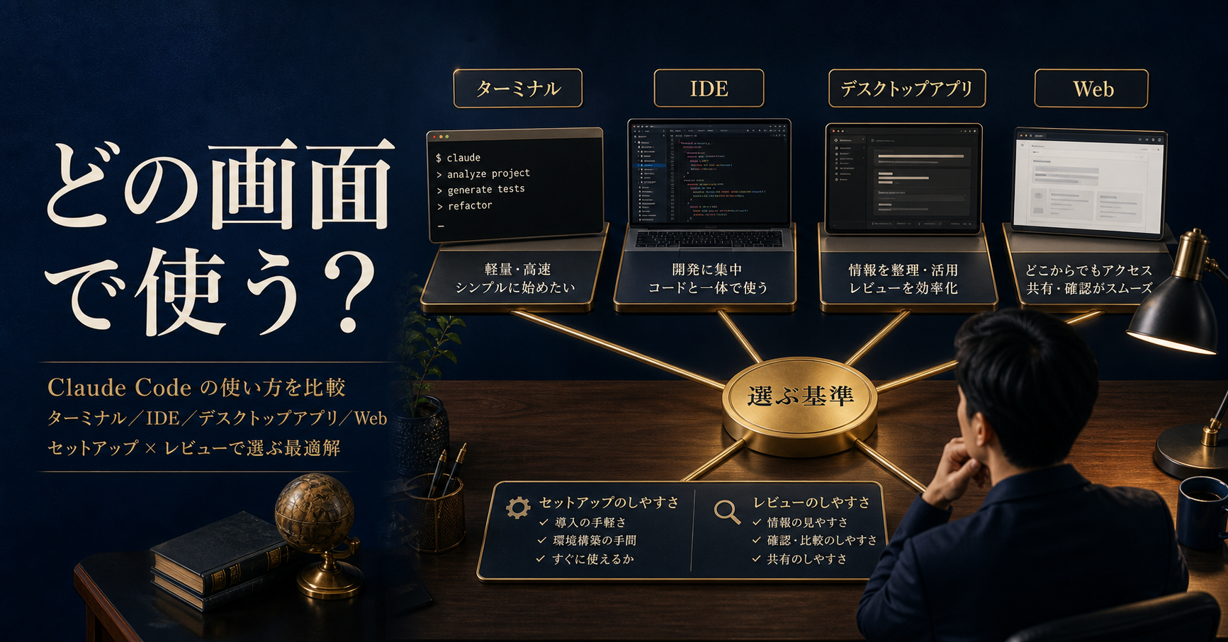 Claude Codeの利用面を比較