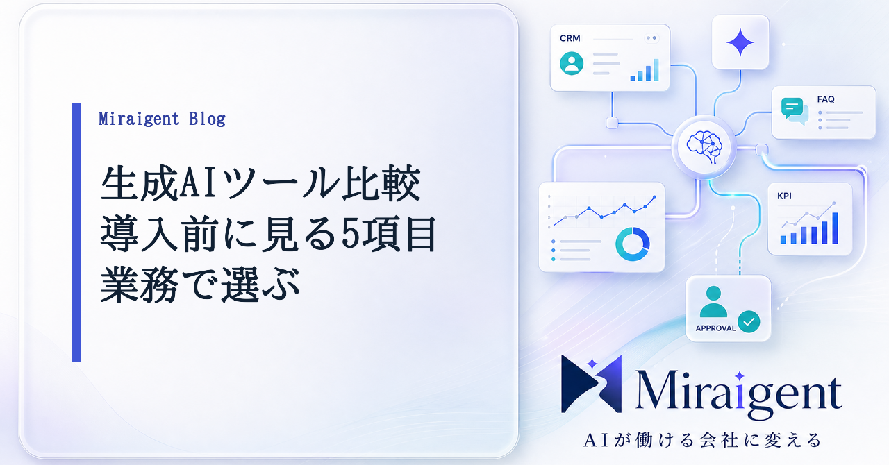 生成AIツールを導入前の5項目で比較する記事サムネイル
